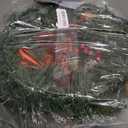 DiliComing 16-Inch Pre-Lit Winter Wreath - Large Christmas Door Wreath, Front Door & Window Decorations (Led Red)