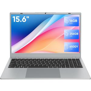 Laptop Computer, 16GB RAM 256GB SSD Laptops, 6500Y Processor (up to 3.4GHz), 15.6" FHD IPS Display, Laptop for Student and Business, WiFi 5, BT 5.0, Sliver