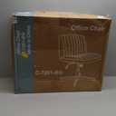 OLIXIS Criss Cross Legged Chairs Armless No Wheels Wide Seat Height Adjustable Swivel Padded PU Leather Home Office Desk Seating for Bedroom, Student, Study Room