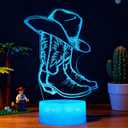 Cowgirl Night Light, Cowboy Gifts, 3D Illusion Night Light with 16 Colors Changing, Remote Control with Timer, Kids Room Decoration for Holiday Birthday Christmas