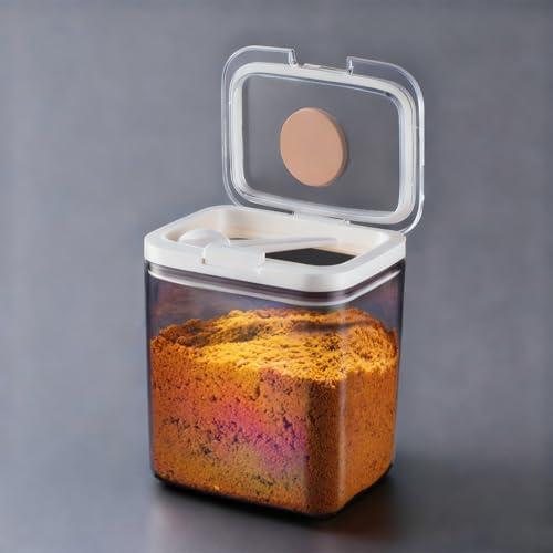 LivLab Brown Sugar Container- 2 Qt/2L Airtight Brown Sugar Keeper Storage Container Flour Container Coffee Canister with Spoon Food Cereal Bins Household for Kitchen Pantry (T-2.0A)