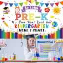 Large Pre K Graduation Banner, Preschool Grad Banner Backdrop, Pre-K Graduation Party Decorations for Indoor, Outdoor, Kindergarten Graduate Celebrations Supplies