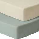 GUNTAIL Baby Crib Sheets for Boys Girls, 2 Pack Fitted Crib Sheet for Standard Crib and Toddler Mattress, Soft Microfiber Baby Sheet 52x28x8in (Brown & Green)