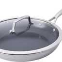 Henckels Paradigm Ceramic 12-inch Stainless Steel Dual Performance Fry Pan with Lid
