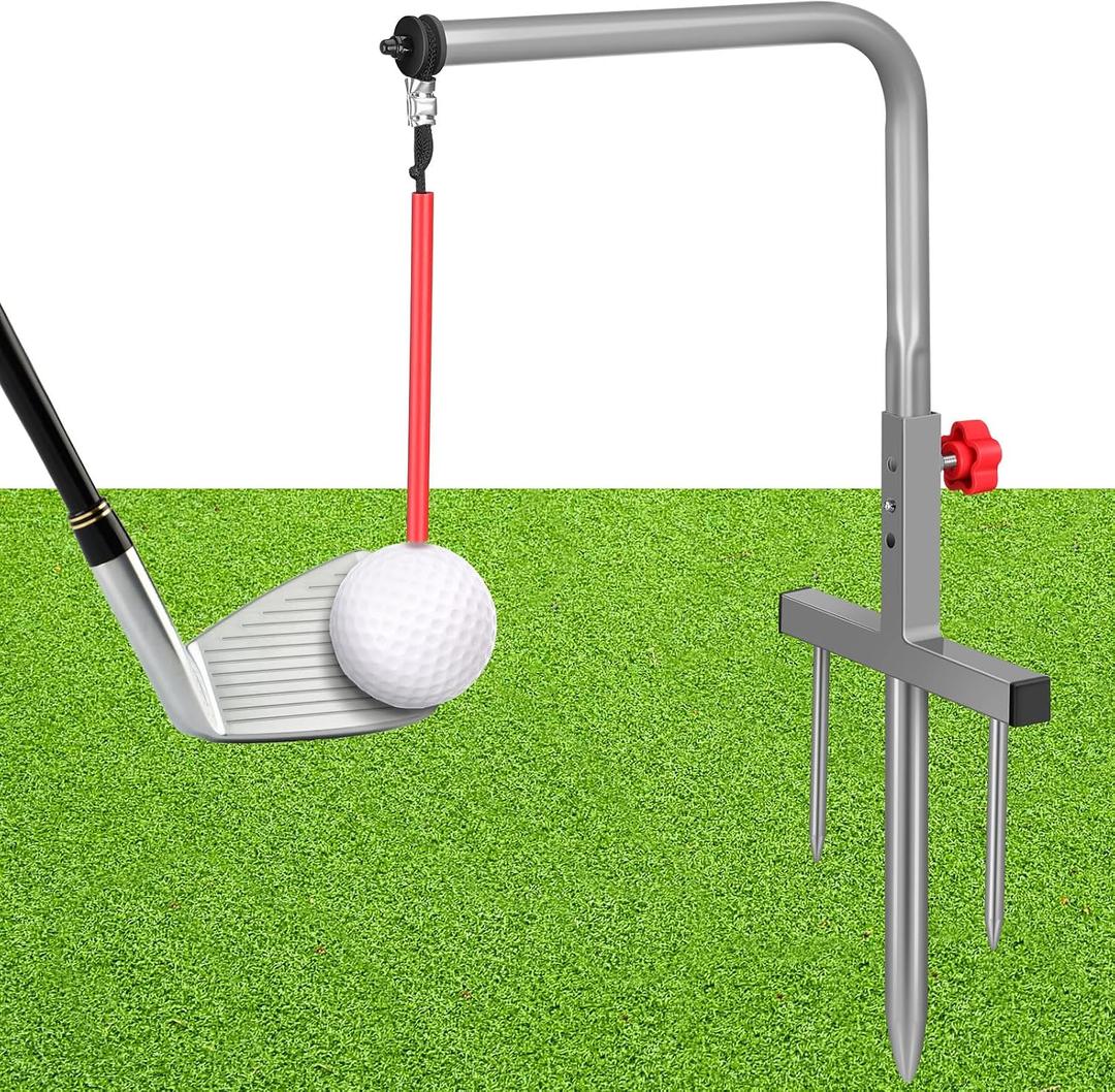 Poen 1 Set Golf Swing Trainer Training Iron Practice Swing Groover with 3 Height Indoor Golf Practice Simulator Accessories Aid Equipment