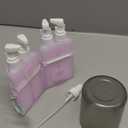 TechoEcho 4 in 1 Travel Toiletry Containers,TSA Approved Refillable Travel Size Toiletries Bottles Set with Suction Cup for Smooth Walls - for Shampoo,Conditioner,Body Wash,Lotion.(Pink)