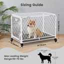 30 Inch Collapsible Dog Crate with Diamond Mesh, No-Tool Assembly Foldable Dog Kennel with 4 Lockable Wheels,Removable Tray,Portable Dog Cage for Medium/Large Dogs, Space-Saving, Indoor Outdoor Use