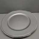 uxcell 10pcs Charger Plates Bulk 13 Inch Plastic Charger Plates Round Plate Chargers for Dinner Wedding Party Event Table Setting Decoration Silver (Large)