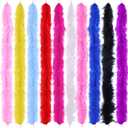 10 pcs Feather Boas 6.6ft Artificial Fluffy Boas Colorful Feather Boas Rainbow Feather Scarf for Women Costume Party