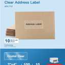 2" x 4" Clear Address Labels, Shipping Address Labels for Laser Printers, Compatible with 8663, 5663, 6522, 18663, Waterproof Label, Easy to Peel (100 Labels, 10 Sheets), APLT10