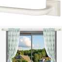 Beige White Curtain Rods for Windows 28-48Inch Heavy Duty French Return Rod, Wrap Around Blackout Curtain Rods, Adjustable Room Darkening Drapery Rod for Bedroom, Living Room, Sliding Door & Outdoor