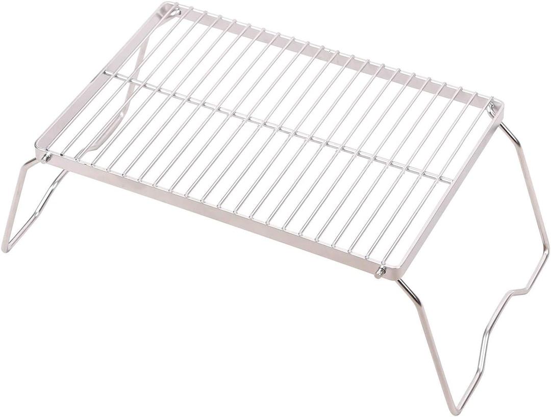 Campfire Grill 304 Stainless Steel Grate, Folding Camping Grill Heavy Duty with Carrying Bag, Large