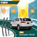 Windshield Wiper Blades Replacement for Chevy Chevrolet Equinox 2018 2019 2020 2021,Original Equipment Replacement Front Rear Wiper Blade Set - 24" 18" 13" (Set of 3)