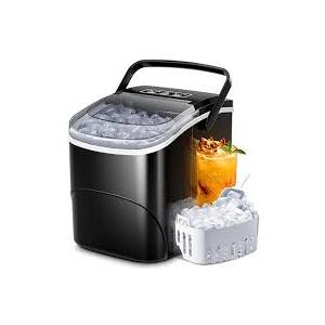 Nugget Ice Maker Countertop, 35Lbs/24H Portable Table Top Machine with Chewable & Crushed Ice, Self-Cleaning, One-Touch Operation for Home, Kitchen & Office(Stainless Steels Black)