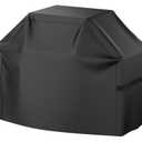 Grill Cover, 58 inch BBQ Gas Grill Cover for Outdoor Grill, Waterproof, Anti-UV, Rip-Proof, Fade Resistant Material, Barbecue Cover with Hook-and-Loop Straps & Adjustable Hem Drawstring, Black