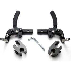 Wheelchair Brake(Left/Right),Wheel Lock, Push, Reversed,High Mount Pull (Curved Handle),W/Tools and 1"Wheel Lock Clamp,Aluminums,for Ki Mobility and Sunrise Wheelchair. Replacement Parts,1Pr,Black.