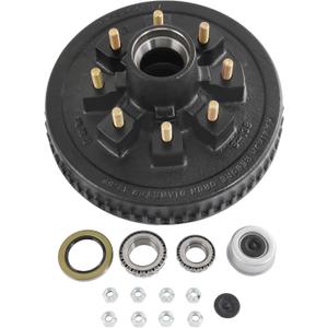 12"x 2" Trailer Brake Drum Kit 8 on 6.5" Replacement for 7000LBS Axle Hub Heavy Duty 8 Bolt Trailer Brake Hub Drum Assembly with 1/2"-20 Stud 25580, 14125A Drums 008-219-04-22004K