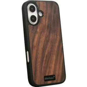 for iPhone 16 Magnetic Wood Case. Unique & Classy Shockproof Protective Cover. Compatible with MagSafe Magnetic Charging. (Walnut Wood, iPhone 16(6.1"))
