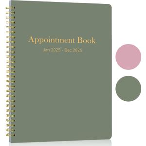 Appointment Planner 2025 Hourly Organizer from 7am - 10 pm, Weekly & Monthly Hourly Schedule Planner from Jan 2025 - Dec 2025, 9" x 11" (Green)