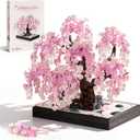 Wise Block Cherry Blossom Tree Building Block Set for Adult 900 Pcs Artificial Bonsai Tree Plants for Home Decor, Adult Ages 18