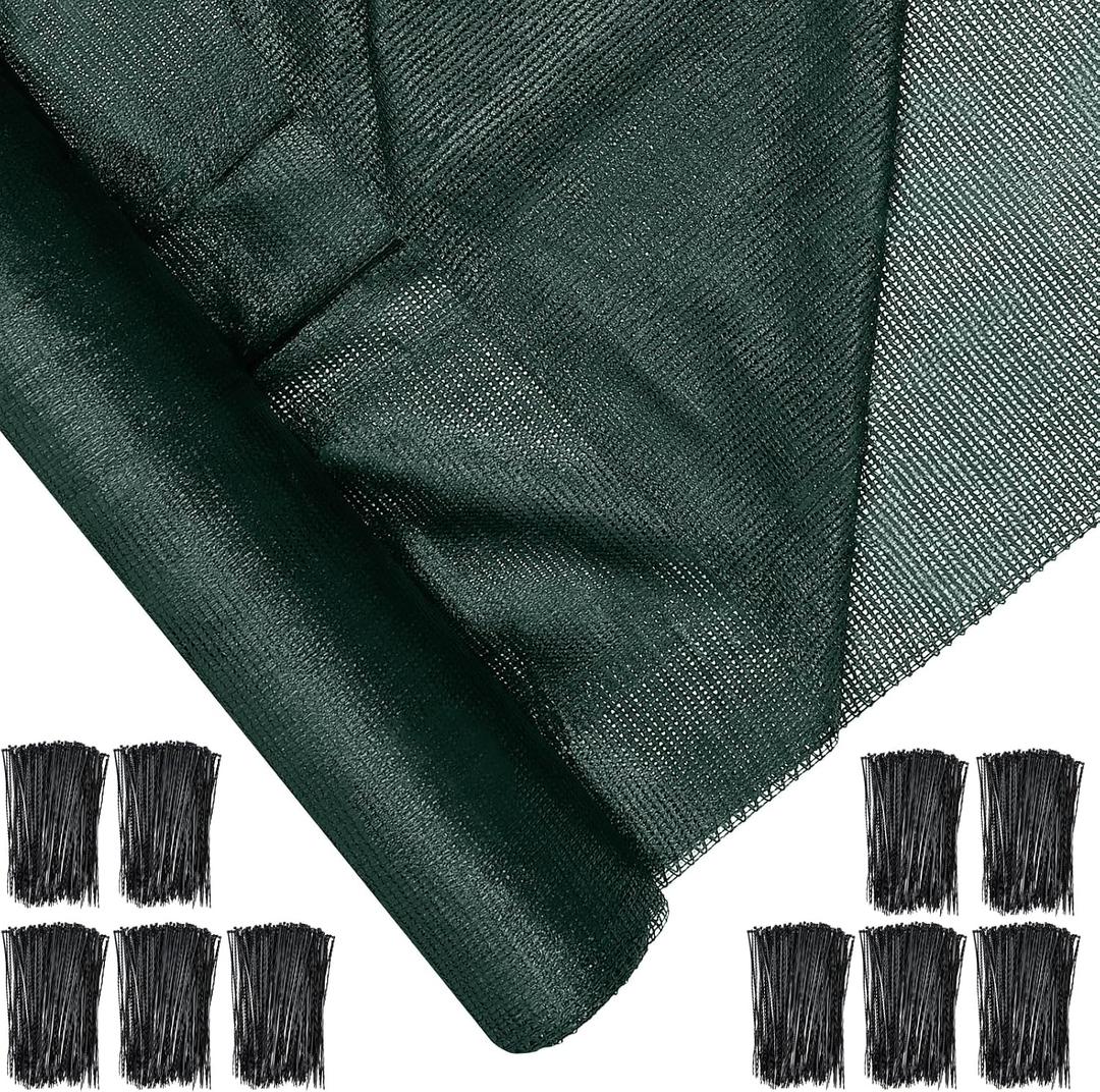 90% Shade Cloth 6 x 150 ft Green Shade Cloth Roll for Covering Garden Mesh UV Resistant Net with Ties for Patio Outdoor Greenhouse Fence Flower Plant Cover Canopy