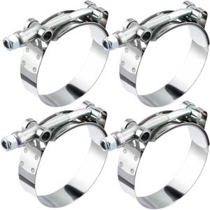 EVIL ENERGY 3.5 Inch T Bolt Hose Clamps,Stainless Steel 304 Turbo Intake Clamp,Working Range 86mm-94 mm for 3 1/2" Hose ID,Pipe Intercooler Clamp for Automotive,4PCS