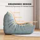 Bean Bag Chair for Adults, Bean Bag Sofa - Adult Size with Soft Waterproof Fabric for Living Room, Apartments, Reading Corner, Gaming, and Movie Venue (Mist Blue), Single