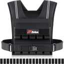 ZELUS Weighted Vest Men, 45 lb. Weight Vest with 20 Adjustable Iron Weights for Muscle Building Strength & Functional Training, Weighted Vest for Men with Reflective Strips. (Black)
