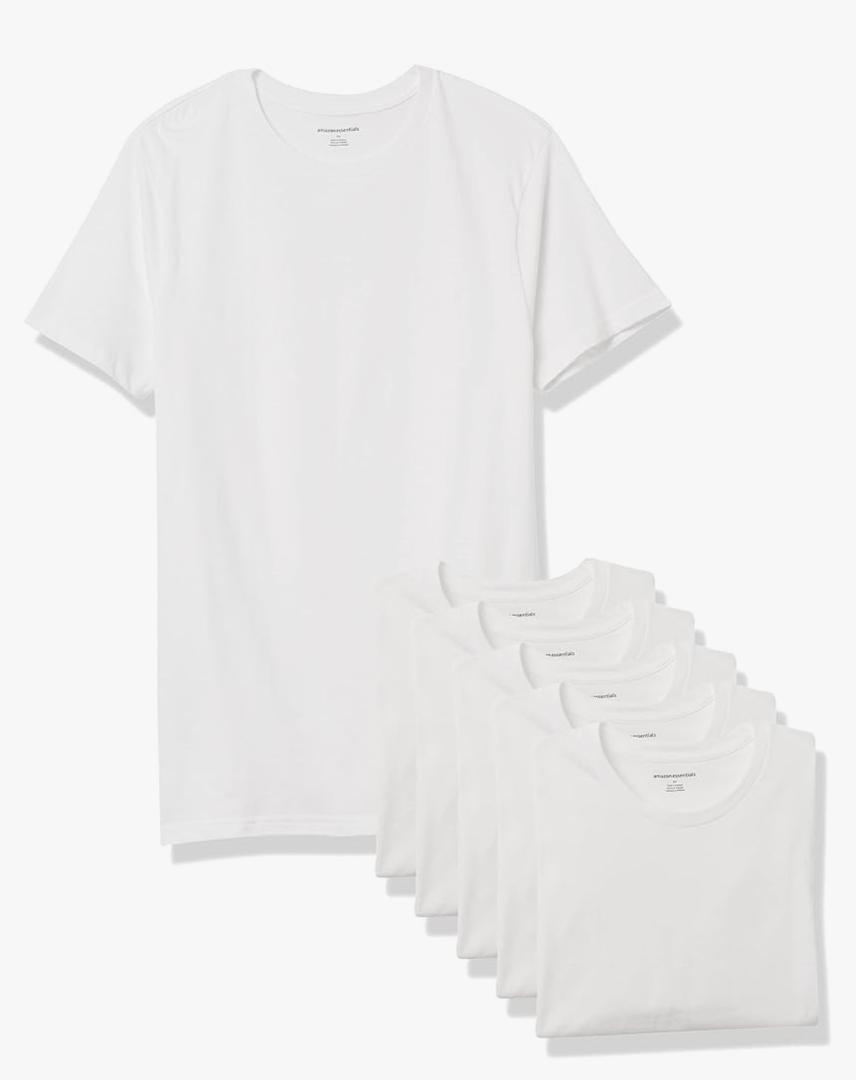 Amazon Essentials Men's Cotton Crew Neck T-Shirts, Versatile Soft Basics, Pack of 6 XL