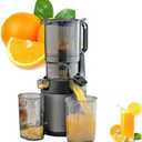 ZOCWJK 300W Slow Juicer for Fruits and Vegetables with Wide Feeding Chute, Portable Design and Pomace Separation Feature - Perfect for Healthy Green Juices (Grey