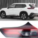 LH LED Outer Tail Light Compatible With 2021-2024 Nissan Rogue rear Tail Lamp Left Driver Side Without turn signal bulb 26555-6RR0A NI2804122