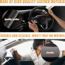 Ziciner Steering Wheel Cover, Soft Leather Premium Durable Elastic Auto Wheel Cover Protector, Stretch Breathable Anti-Slip Lining, Universal 14.5-15 inch Car Interior Accessories (Gray)