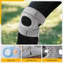Knee Brace for Women & Men - Adjustable Support with Side Stabilizers & Patella Gel Pad - Relief for Meniscus Tear, Arthritis, Injury Recovery - Runnings, Workout(Gray) (Gray)