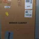 IDYLLOR Black Plastic Medicine Mirror Cabinet for Bathroom with 16 x 28 inch Beveled Edge Mirror, Recessed and Surface Mount