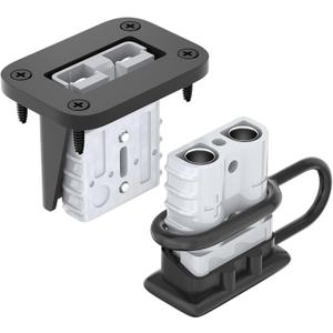 RVBOATPAT 2PCS 50Amp Battery Quick Connect/Disconnect Connector,6 to 12 Gauge Battery Cable Connector, Wire Harness Plug Kit 12 to 36V for Car Winch Trailer (Gray 50A with Plug Mounting Panel)