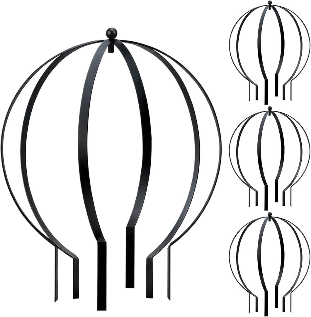 Set of 4 Large Metal Trellis Obelisks Sturdy Round Circle Trellis for Climbing Plant Support Indoor Outdoor Potted Vines, Cucumbers & Flowers, Patio Doorway Garden Decor (25.20" x 21.26")