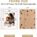 16x20 Picture Frame with Mat for 11x14 Set of 3, Distressed White Wood Grain 16x20 Frames for Horizontal & Vertical Wall Mounting (3 Pack,White)