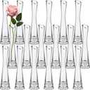 Lallisa Set of 18 Tall Glass Bud Vase for Centerpieces Single Skinny Rose Vase Bulk for Flower, Wedding Party Event Home Office Table Decor(9.84" H x 2.36" W)
