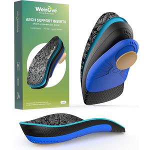 Plantar Fasciitis Inserts for Heel Pain - Welnove Heel Cups for Heel Pain Relief - Orthotic Shoe Inserts for Achilles Tendonitis - Men's 5-8, Women's 6-9 (Gray)