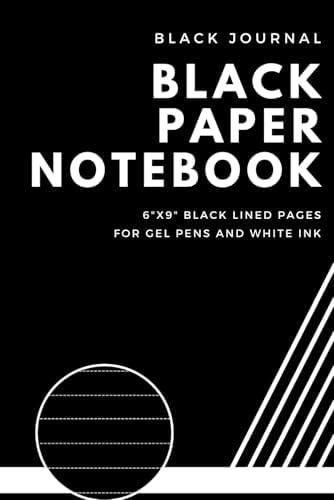 Pack of 2 Black Paper Notebook | Plain Ruled Journal with Softcover for Work, School and College Supplies | 100 Pages | Compact Size 6" x 9": Black Pages Notebook for Gel Pens and White Ink