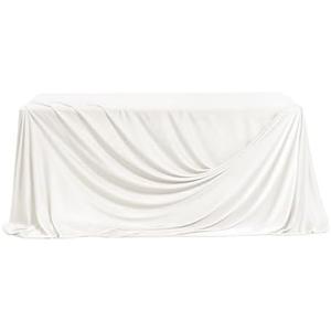 Ling's moment White Wedding Table Cloths in Velvet-Like Fabric, 9ft x 11ft, Fits 4ft/6ft Rectangular/Round Sweetheart&Head Table for Wedding Reception, Bridal Shower, Birthday Decoration,Banquet