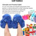 Fuzzy Women's Teddy Bear Slippers,Cozy Women Indoor House Shoes,Cute Bedroom Slippers for Women Men Birthday Christmas Valentine's Gift Ideas (7-11 Women/6-10 Men, A09-blue)