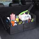AOKJOY Car Trunk Organizer Car Storage Organizer Collapsible Multi Compartment Car Organizer Adjustable Straps Car Organizer for SUV(Black)