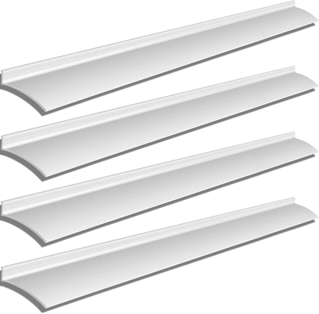 Hicarer 2 Pcs Door Drip Cap Anodized Aluminum Weather Stripping Overall Height 1-1/2 Inches Overhead Rain Top Drip Guard Edge Door Window Deflector Home Top Weatherstrip (40 Inch,Silver)