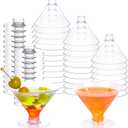 50 Pack Disposable Plastic Martini Glasses for Parties, 5 Oz Crystal Clear Cocktail Cups for Wedding Party Bowl Wine Ice Cream Fruit, Bars and Home Entertainment | Crystal Clear & Lightweight