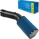 PHILTOP 4" Cold Air Intake Kit System Compatible with Ford F250 F350 Super Duty 1999.5 2000 2001 2002 V8 7.3L, Excursion 2000-2002 V8 7.3L, High Performance, Blue