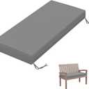 Tounosnt Outdoor Bench Cushion 42×18×3.5 in Thick Waterproof Patio Furniture Cushions, Patio Porch Swing Replacement Seat Pad with Tie Straps and Anti-Slip, for Backyard Garden, Light Grey