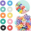 60 Pcs Plastic Loose Leaf Binder Discs, 6 Colors Discbound Expansion Discs Heart Binder Rings for for Add Extra Pages, Notes or Artwork (35mm)