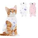 2 PCS Cat Recovery Suit Female Cat Onesie for Cats After Surgery Spay Abdominal Wounds, Kitten Recovery Suit Female Breathable E-Collar Alternative Kitten Onesie Anti Licking Large