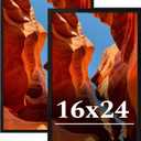 16x24 Picture Frame Set of 2, 16 x 24 Black Picture Frame with HD Plexiglas, 16 by 24 Poster Frame, Display Frame for Vertical or Horizontal, Presenting Spatial Aesthetics-Form & Light Series